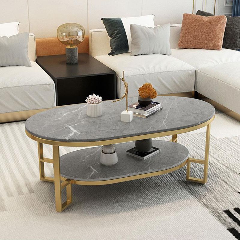 Table basse rectangulaire en ardoise, table basse abstraite avec étagère