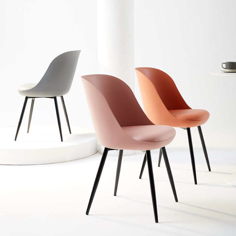 Leather Upholstered Armless Dining Chairs Solid Back Side Chairs with Metal Legs Clearhalo ' kitchen&dining_furn' 'Dining Chairs' 'Dining Tables & Seating' 'dining_chair' 'furn' 'furn_dining_chair' 'Furniture' 'furniture_dining_chair' 'Kitchen & Dining Furniture' 'kitchen' 1200x1200_323b1944-9c52-4368-89d3-2dcd978dabc8