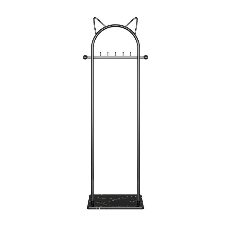 Modern Metal Hall Stand Harging Rail Bajo estante y 5 ganchos colgador de abrigo