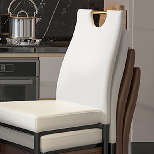 Stackable Leather Home Side Chair Modern Solid Back Dining Chair (Set of 4) Clearhalo ' kitchen&dining_furn' 'Dining Chairs' 'Dining Tables & Seating' 'dining_chair' 'furn' 'furn_dining_chair' 'Furniture' 'furniture_dining_chair' 'Kitchen & Dining Furniture' 'kitchen' 1200x1200_3240cf38-1c24-4e42-9c5b-8b24727a275e