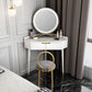 Glam White/Grey Makeup Vanity Desk Slate Top Vanity Makeup Table Set