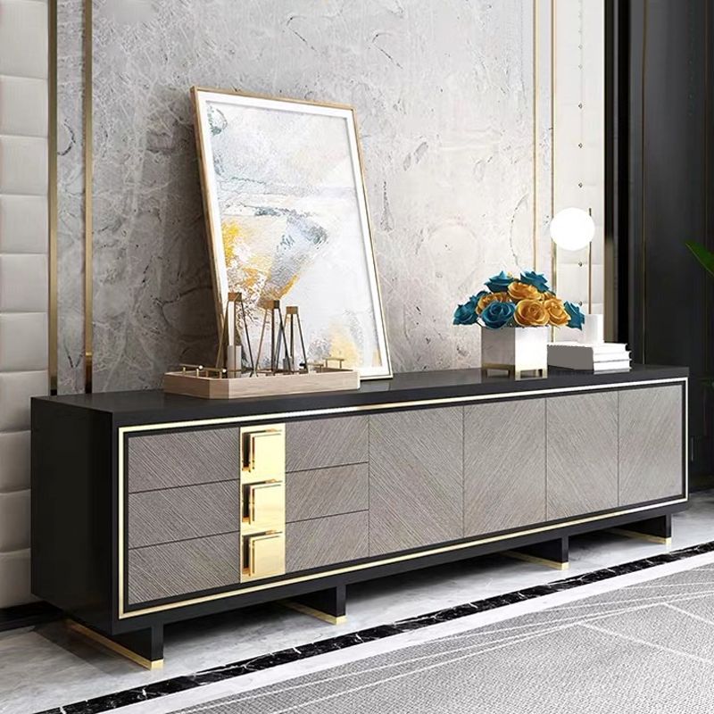 Glam TV Stand Console Enclosed Storage TV Media Stand with Drawers Clearhalo 'furn' 'furn_tv_stands_entertainment_centers' 'Furniture' 'Living Room Furniture' 'TV Stands & Entertainment Centers' 'TV Stands & Media Storage Furniture' 'tv_stands_entertainment_centers' 1200x1200_324183d2-e7fc-4b3d-b0ce-6c7ad796ffab