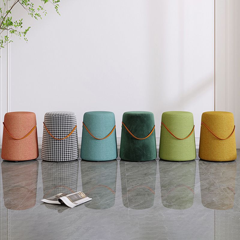 Upholstered Modern Pouf Ottoman Fabric Whole Colored Portable Round Ottoman Clearhalo 'furn' 'furn_ottomans_poufs' 'Furniture' 'Living Room Furniture' 'Ottomans & Poufs' 'ottomans_poufs' 1200x1200_3242433f-8eea-4c1e-b61f-61fee1120dd7