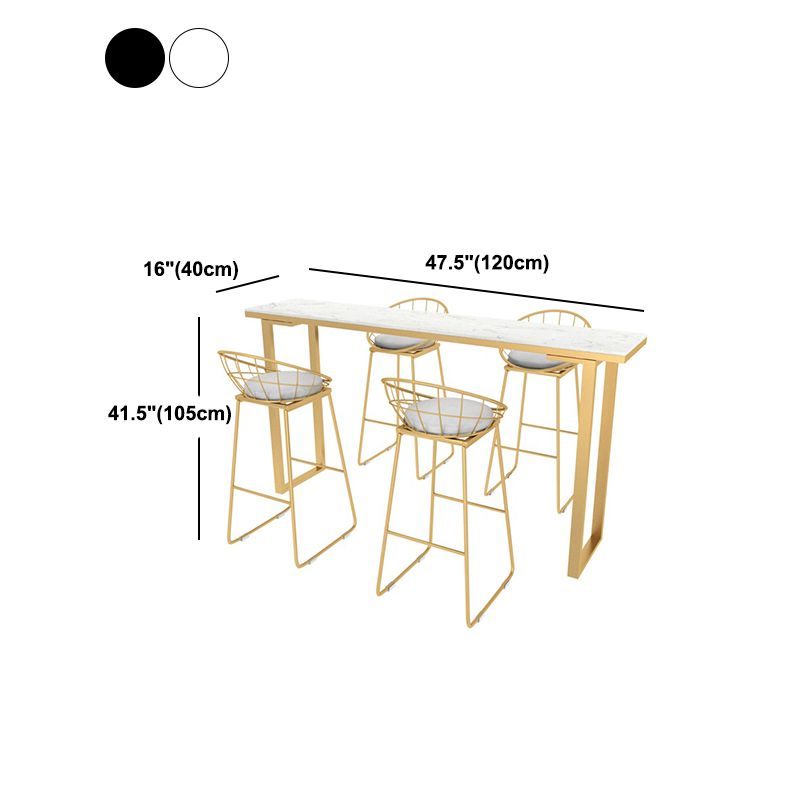 Stone Top Bar Counter Rectangle Contemporary Bar Counter with Sled Base Clearhalo 'Bar Furniture' 'Bar Tables' 'bar_tables' 'furn' 'furn_bar_tables' 'Furniture' 'furniture_bar_tables' 'Kitchen & Dining Furniture' 1200x1200_324407be-e5e7-47ea-b9c2-f4ca87251413