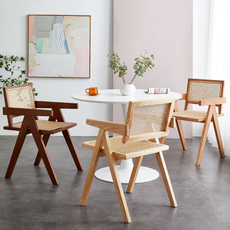 Modern Home Dining Arm Chair Rubberwood Open Back Dining Side Chair Clearhalo 'Dining Chairs' 'Dining Tables & Seating' 'dining_chair' 'furn' 'furn_dining_chair' 'Furniture' 'furniture_dining_chair' 'Kitchen & Dining Furniture' 1200x1200_3244c895-ad9f-49f8-a74d-02dd8fd5d582