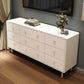 Commode double en bois pour chambre à coucher, commode de rangement blanche et grise avec tiroirs