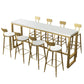 Glam Bar Height Table Solid Wood Top Bistro Pub Table with Gold Base Clearhalo 'Bar Furniture' 'Bar Tables' 'bar_tables' 'furn' 'furn_bar_tables' 'Furniture' 'Kitchen & Dining Furniture' 1200x1200_3247b316-01f5-4b41-910e-f53706379b9f