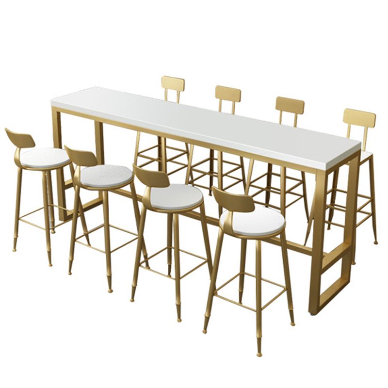 Glam Bar Height Table Solid Wood Top Bistro Pub Table with Gold Base Clearhalo 'Bar Furniture' 'Bar Tables' 'bar_tables' 'furn' 'furn_bar_tables' 'Furniture' 'Kitchen & Dining Furniture' 1200x1200_3247b316-01f5-4b41-910e-f53706379b9f