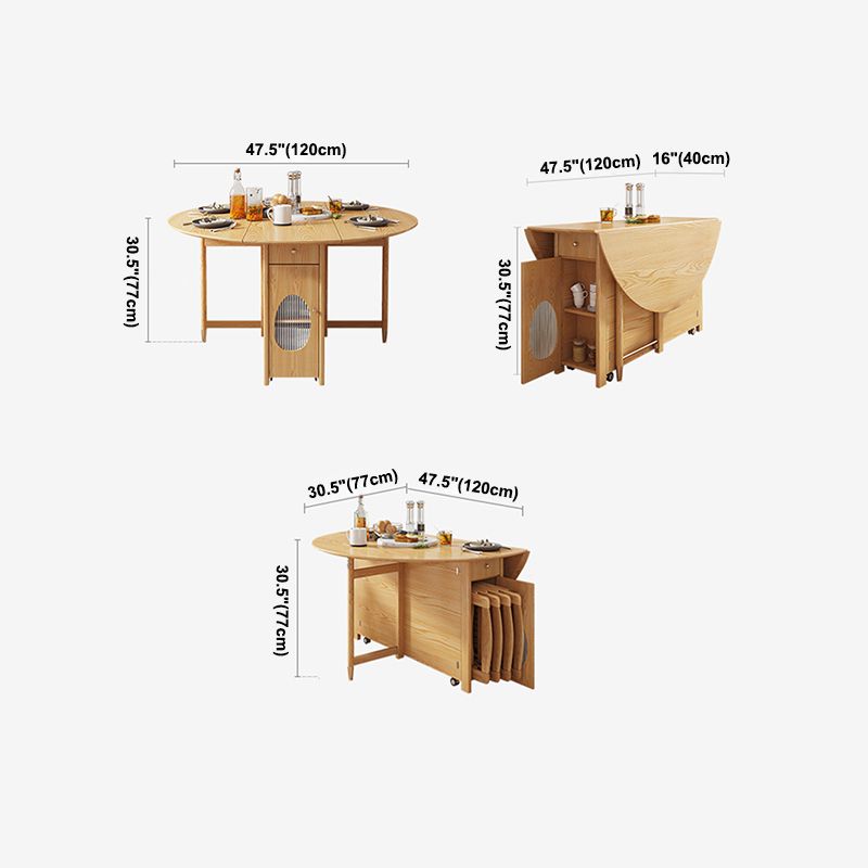 Mid-Century Modern Dining Table Solid Wood Drop-Leaf Dining Table for Home Clearhalo ' dining_table' 'Dining Tables & Seating' 'Dining Tables' 'furn' 'furn_dining_table' 'Furniture' 'furniture_dining_table' 'Kitchen & Dining Furniture' 'kitchen&dining_furn' 'kitchen' 'kitchen_dining_table' 1200x1200_32480925-f1e3-4554-90ec-4158dde24f6d