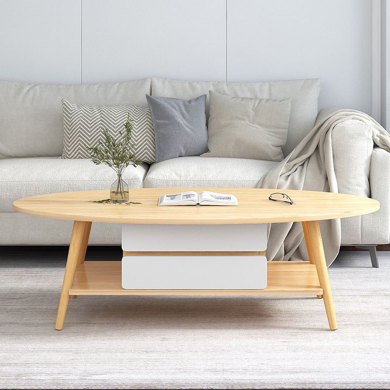 Modern Coffee Table Wooden 3 Legs Cocktail Table with Drawer Clearhalo 'Coffee & Accent Tables' 'Coffee Tables' 'coffee_tables' 'furn' 'furn_coffee_tables' 'Furniture' 'furniture_coffee_tables' 'Living Room Furniture' 1200x1200_324822f4-0d1f-4d60-a06b-78bfe7b485ee