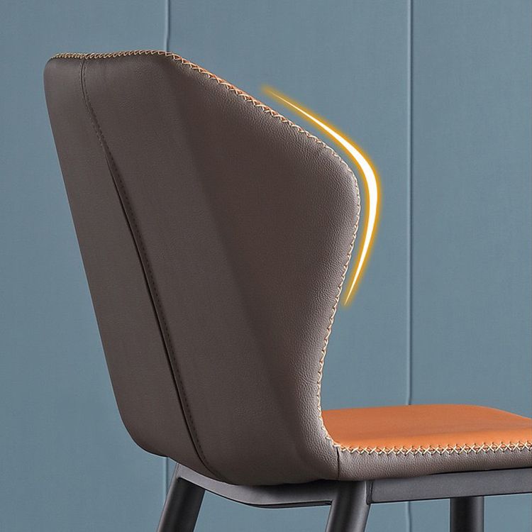 Industrial Design Wingback Armless Dining Chair Faux Leather Dining Chairs Clearhalo ' kitchen&dining_furn' 'Dining Chairs' 'Dining Tables & Seating' 'dining_chair' 'furn' 'furn_dining_chair' 'Furniture' 'furniture_dining_chair' 'Kitchen & Dining Furniture' 'kitchen' 1200x1200_3249fb2b-abd5-40db-89b0-1da9446102cc