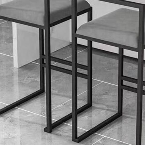 Taburete moderno de brazo sin brazo de respaldo Taburete de barra de cocina de hierro con cojín y pedal