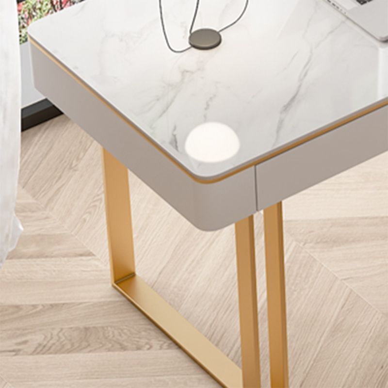 Glam 2 Schubladen Büroschreibtisch Stein 29,53 Zoll großer Schreibtisch