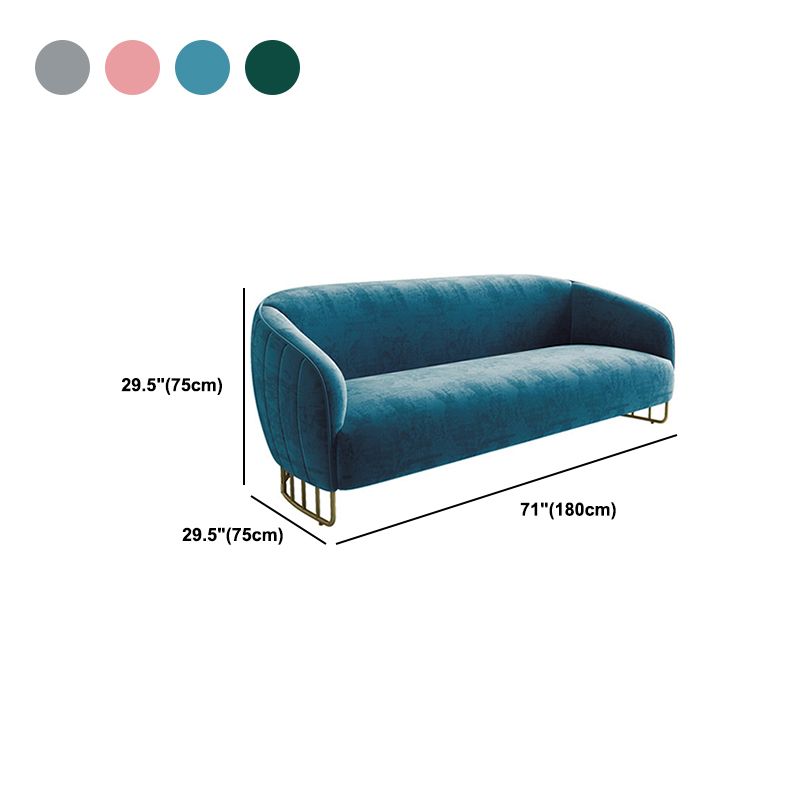 Velvet 29.52" Wide Sofa for Living Room Tuxedo Arm Sofa with Metal Frame