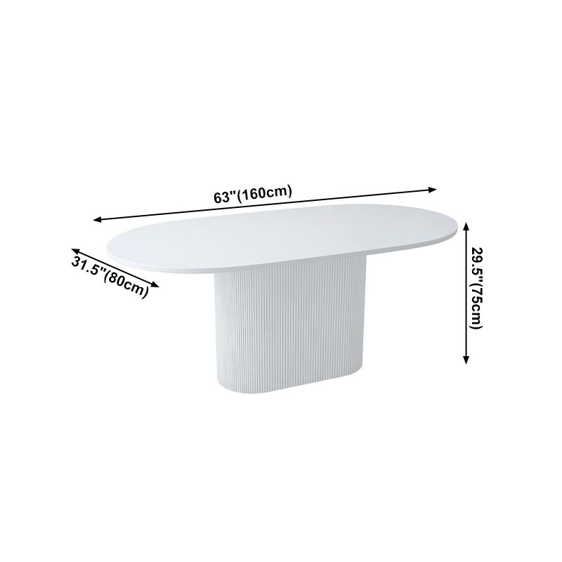 Oval Shape White Tone Table Simplicity Pedestal Table for Dining Room Clearhalo ' dining_table' 'Dining Tables & Seating' 'Dining Tables' 'furn' 'furn_dining_table' 'Furniture' 'furniture_dining_table' 'Kitchen & Dining Furniture' 'kitchen&dining_furn' 'kitchen' 'kitchen_dining_table' 1200x1200_324cf15e-e607-4546-a459-a4662cd73dff