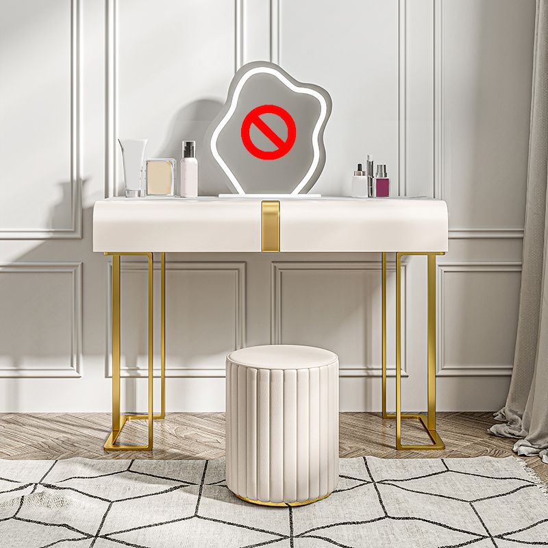 Glam Slate Top Make -up Eitelkeitstisch Tabelle 30,7 "großer beige Schminktisch