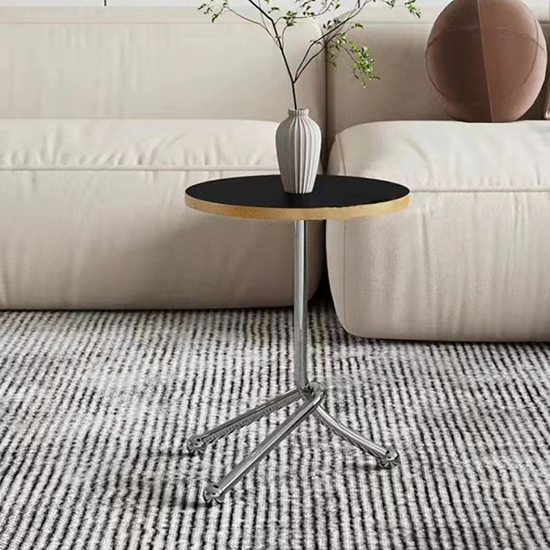 Mesa de 3 patas de acero moderna Dia de 11 "Mesa de noche de madera de madera