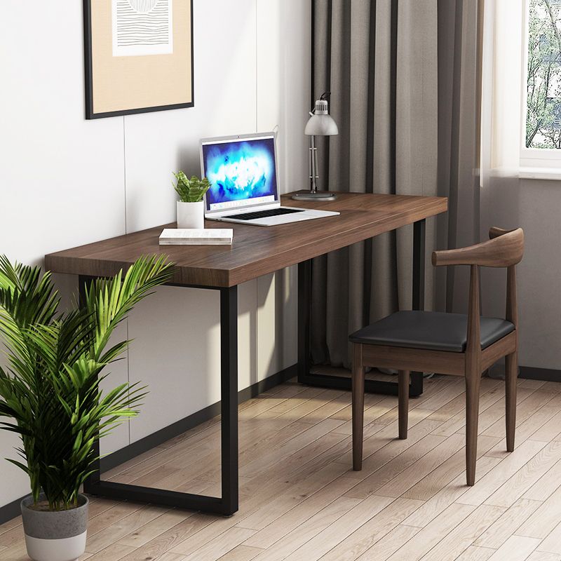 Industrial Style Office Desk Rectangle Wooden Sled Writing Desk for Home Clearhalo 'furn' 'furn_office_desk' 'Furniture' 'furniture_office_desk' 'Office Desks' 'Office Furniture' 'office_desk' 1200x1200_3250a6c9-1456-4f60-9d7c-2227897f8c27