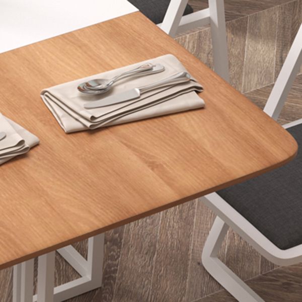 Artificial Wooden Top Foldable Table Extendable Rectangle Table with Trestle Base Clearhalo ' dining_table' 'Dining Tables & Seating' 'Dining Tables' 'furn' 'furn_dining_table' 'Furniture' 'furniture_dining_table' 'Kitchen & Dining Furniture' 'kitchen&dining_furn' 'kitchen' 'kitchen_dining_table' 1200x1200_3250f151-2466-49f8-a19d-be811f85d8b1