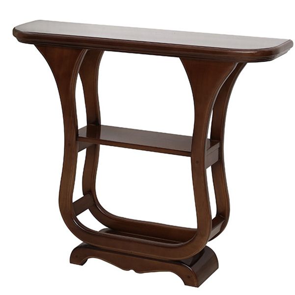 33.46" Tall Half Moon Accent Table Solid Wood Console Table for Hall Clearhalo 'Console Tables' 'console_tables' 'Entry & Mudroom Furniture' 'furn' 'furn_console_tables' 'Furniture' 1200x1200_32518ec3-ea66-4036-b7b2-5560f19baff0