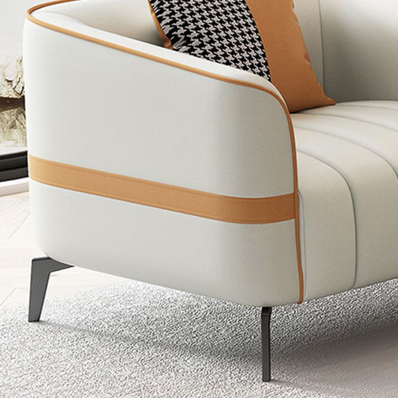 Contemporary Stain Resistant Sofa with Tight Back and Tuxedo Arm