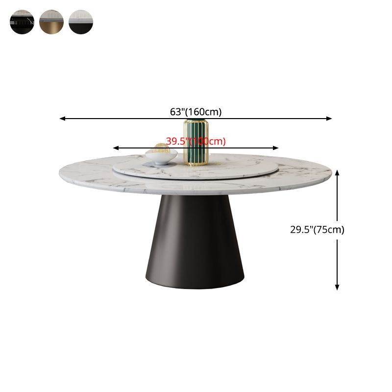 Round Pedestal Dining Site Table Contemporary Dinner Table with Turntable Clearhalo ' dining_table' 'Dining Tables & Seating' 'Dining Tables' 'furn' 'furn_dining_table' 'Furniture' 'furniture_dining_table' 'Kitchen & Dining Furniture' 'kitchen&dining_furn' 'kitchen' 'kitchen_dining_table' 1200x1200_325218b9-79eb-40c6-ab3c-d353e2ea1ab5