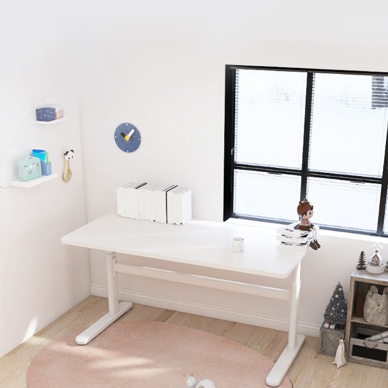 Bureau de bureau à domicile blanc Hauteur réglable Wood Writing Bureau avec base en T