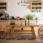 Modern Rectangle Dining Table Natural Solid Wood Trestle Dining Table