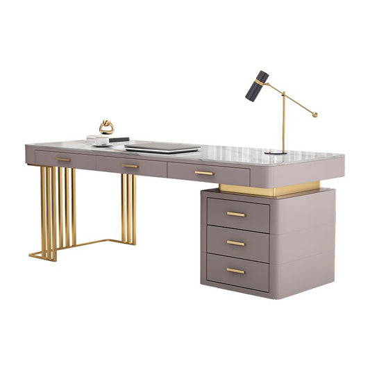 29.25-inch Height Classic Glam Office Desk Curved Stone Writing Desk Clearhalo 'furn' 'furn_office_desk' 'Furniture' 'Office Desks' 'Office Furniture' 'office_desk' 1200x1200_3256b565-5b3f-44dd-a85d-b141fbee284c