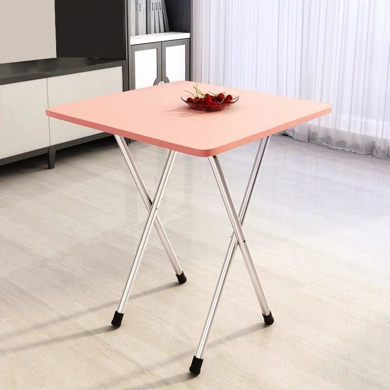 Metal and Wood Table 28.5"H Mid-century Modern Minimalist Foldable Square Dining Table