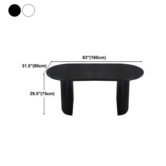 Oval Dining Table Contemporary Dining Table with Sled Base in Black Clearhalo 'Dining Tables & Seating' 'Dining Tables' 'dining_table' 'furn' 'furn_dining_table' 'Furniture' 'Kitchen & Dining Furniture' 1200x1200_3257598c-7cae-43ce-9511-f55b0f10090a