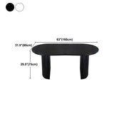Oval Dining Table Contemporary Dining Table with Sled Base in Black Clearhalo 'Dining Tables & Seating' 'Dining Tables' 'dining_table' 'furn' 'furn_dining_table' 'Furniture' 'Kitchen & Dining Furniture' 1200x1200_3257598c-7cae-43ce-9511-f55b0f10090a