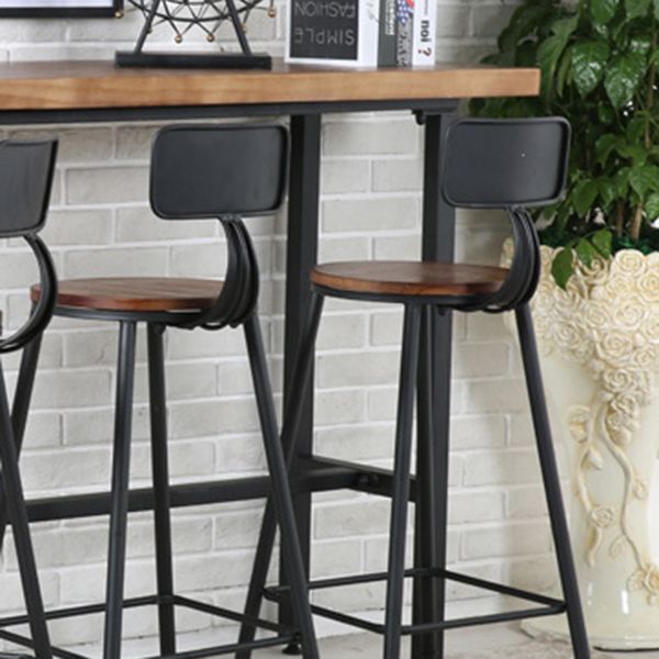 Table de la hauteur du comptoir rectangle intérieur Trestle en bois massif comptoir naturel