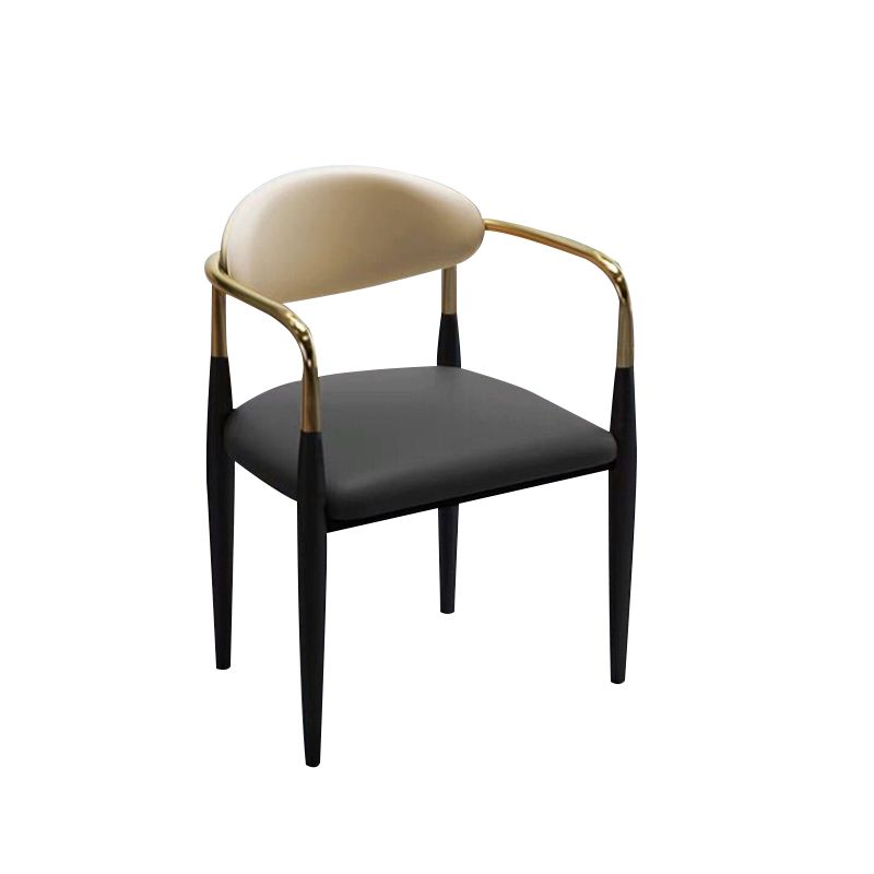 Faux Leather Dining Arm Chair Kitchen Open Back Dining Side Chair Clearhalo 'Dining Chairs' 'Dining Tables & Seating' 'dining_chair' 'furn' 'furn_dining_chair' 'Furniture' 'Kitchen & Dining Furniture' 1200x1200_32586b3e-59fc-4058-a0b6-6d1183b2764e