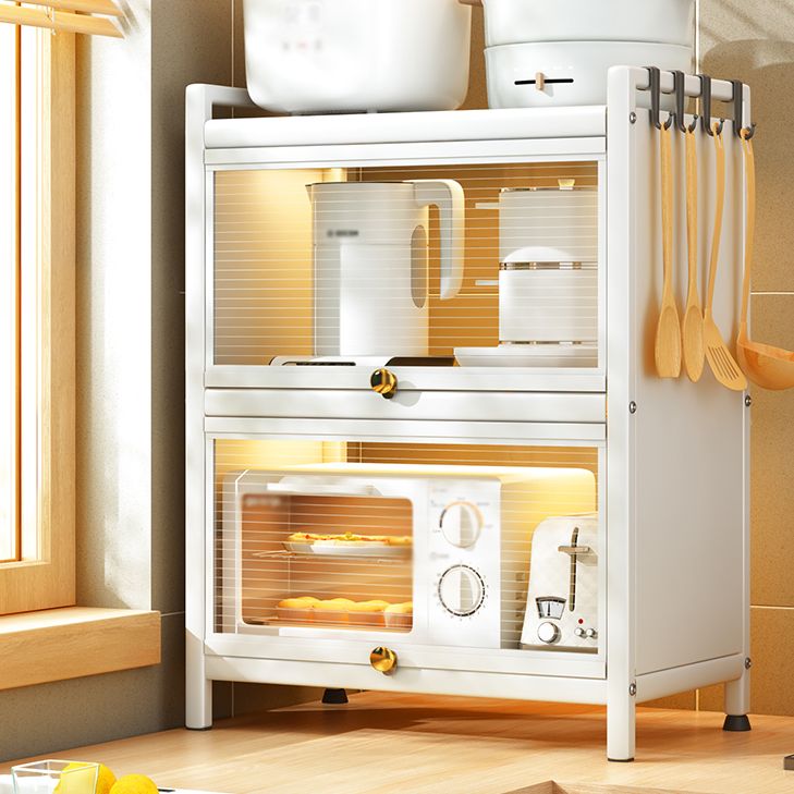 Server a buffet in metallo bianco porte in vetro server buffet moderno per soggiorno