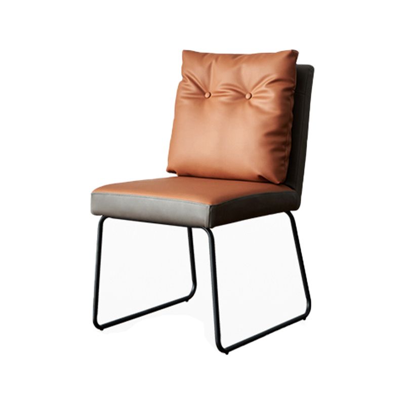 Contemporary Metal Dining Armless Chair Faux Leather Dining Chairs for Home Use Clearhalo ' kitchen&dining_furn' 'Dining Chairs' 'Dining Tables & Seating' 'dining_chair' 'furn' 'furn_dining_chair' 'Furniture' 'furniture_dining_chair' 'Kitchen & Dining Furniture' 'kitchen' 1200x1200_32597454-e54a-48d8-a2e4-4431503158d0