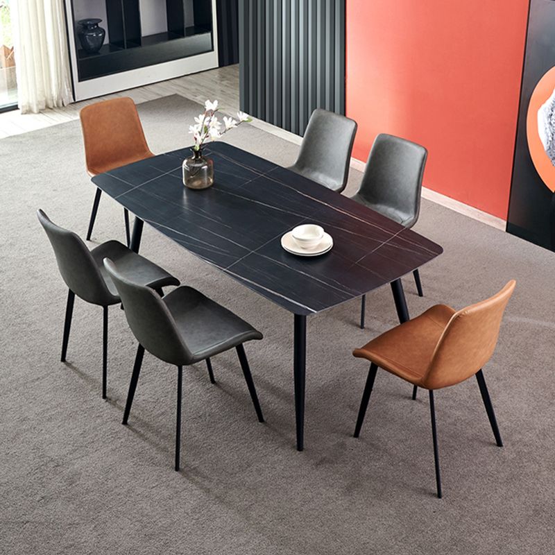 Industrial Style Side Chair Faux Leather Side Dining Chair with Metal Base Clearhalo 'Dining Chairs' 'Dining Tables & Seating' 'dining_chair' 'furn' 'furn_dining_chair' 'Furniture' 'Kitchen & Dining Furniture' 1200x1200_325a43e2-cfc6-4461-b898-45f5cd62fad3