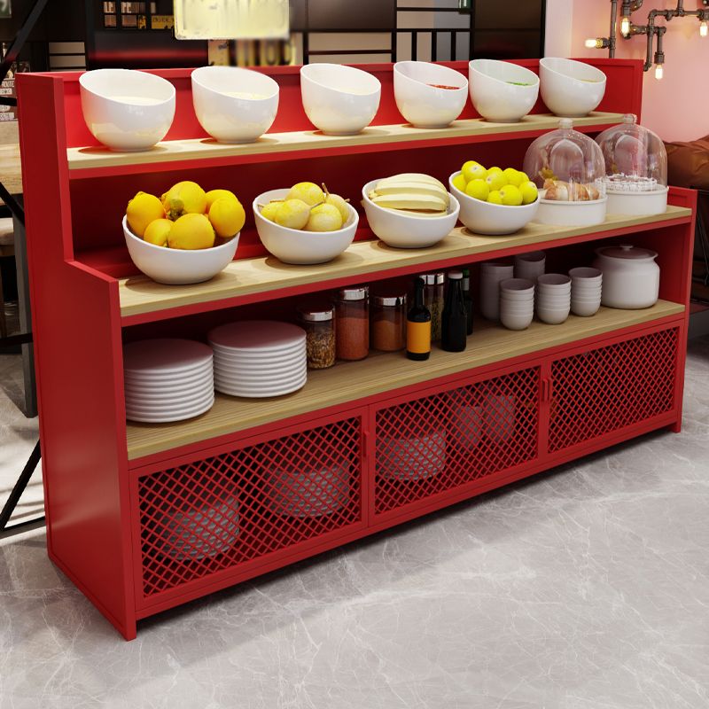 Modern 2 Cabinets Buffet Table Metal and Wood Credenza for Dining Room Clearhalo 'buffet_sideboard' 'Buffets & Sideboards' 'furn' 'furn_buffet_sideboard' 'Furniture' 'furniture_buffet_sideboard' 'Kitchen & Dining Furniture' 1200x1200_325a8fdc-d1d7-4b97-8e03-71392fc4392d