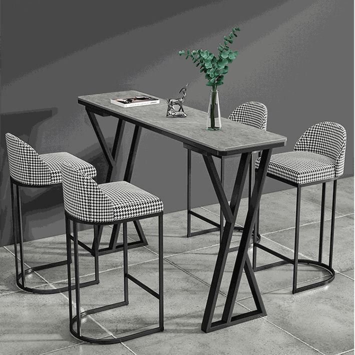 Sintered Stone Top Rectangular Pub Table Industrial Bistro Table with Double Pedestal Clearhalo 'Bar Furniture' 'Bar Tables' 'bar_tables' 'furn' 'furn_bar_tables' 'Furniture' 'Kitchen & Dining Furniture' 1200x1200_325b10ba-133d-4745-b05a-093ec3fe1b6f