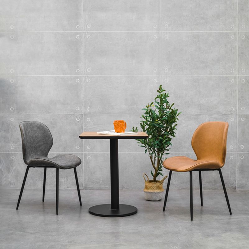 PU Leather Scandinavian Restaurant Side Chair Parsons Matte Finish Dining Chair Clearhalo ' kitchen&dining_furn' 'Dining Chairs' 'Dining Tables & Seating' 'dining_chair' 'furn' 'furn_dining_chair' 'Furniture' 'furniture_dining_chair' 'Kitchen & Dining Furniture' 'kitchen' 1200x1200_325b5f67-ca42-4cb4-a1a4-e5d2340adbd8