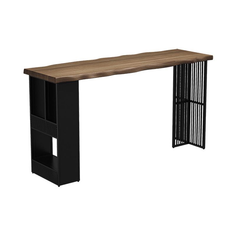 Industrial Rectangular Bar Table Solid Wood Bistro Table with Double Pedestal Clearhalo 'Bar Furniture' 'Bar Tables' 'bar_tables' 'furn' 'furn_bar_tables' 'Furniture' 'Kitchen & Dining Furniture' 1200x1200_325c99cc-2f7c-4245-bba9-690a127dc434