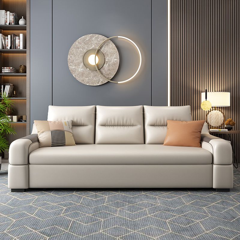 Contemporary Foldable Futon Sleeper White Futon Sleeper Sofa with Storage Clearhalo 'furn' 'furn_futons' 'Furniture' 'Futons & Daybeds' 'Futons' 'Living Room Furniture' 1200x1200_325eb1aa-226d-4a8d-b9f8-34f96ed7c484