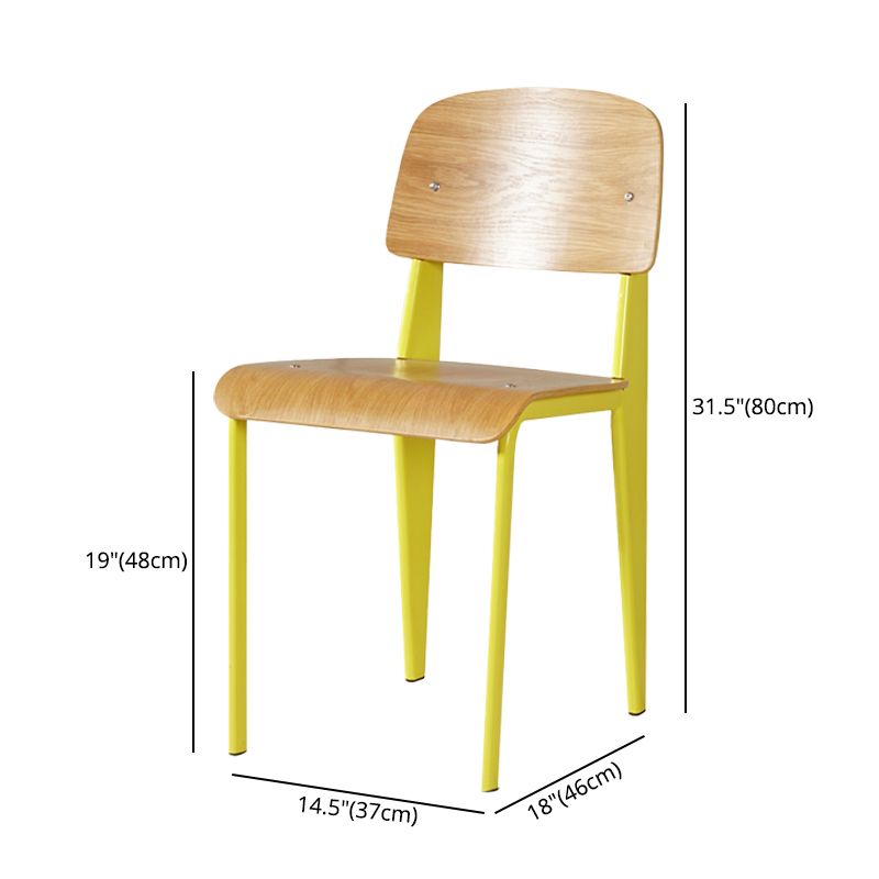 Contemporary Style Dining Room Chairs Metal Armless Chair with Wooden Legs Clearhalo ' kitchen&dining_furn' 'Dining Chairs' 'Dining Tables & Seating' 'dining_chair' 'Furniture' 'furniture_dining_chair' 'Kitchen & Dining Furniture' 'kitchen' 1200x1200_325f6c39-28fc-427d-b38d-ed2b23a8aa8c