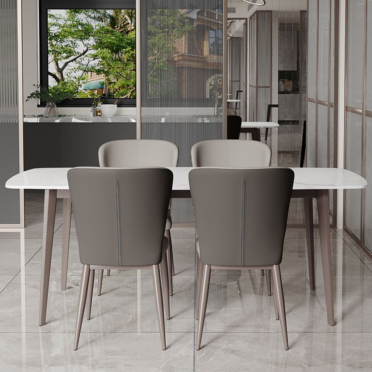 Modern Style Sintered Stone Dining Set with 4 Legs Fixed Table Dinette Set for Dining Room Clearhalo 'Dining Room Sets' 'Dining Tables & Seating' 'dining_room_set' 'furn' 'furn_dining_room_set' 'Furniture' 'furniture_dining_room_set' 'Kitchen & Dining Furniture' 'kitchen&dining_furn' 'kitchen' 1200x1200_325fb08d-8c2b-43d4-8c84-fc749fb60d8e