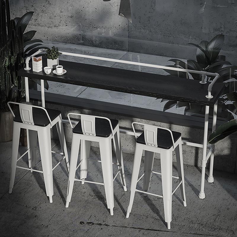 Industrial Rectangle Wood Bar Table 42-inch Height Water Pipe Pedestal Bistro Table Clearhalo 'Bar Furniture' 'Bar Tables' 'bar_tables' 'furn' 'furn_bar_tables' 'Furniture' 'Kitchen & Dining Furniture' 1200x1200_3260fe7d-b08f-431a-bf3e-400307982638