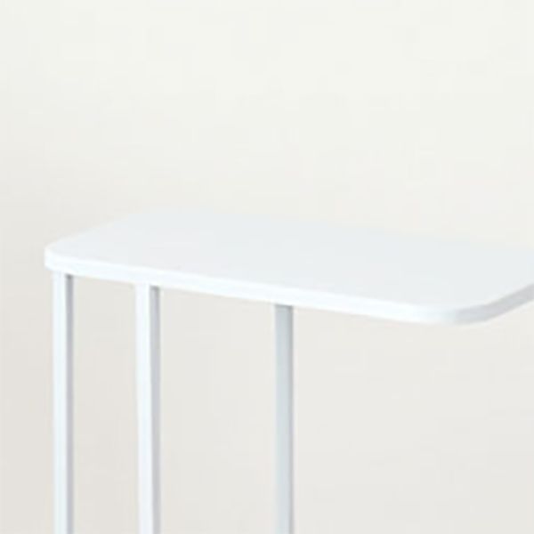 Mid-century Modern Rectangle Top End Table 22.8" Tall Metal C Side Table