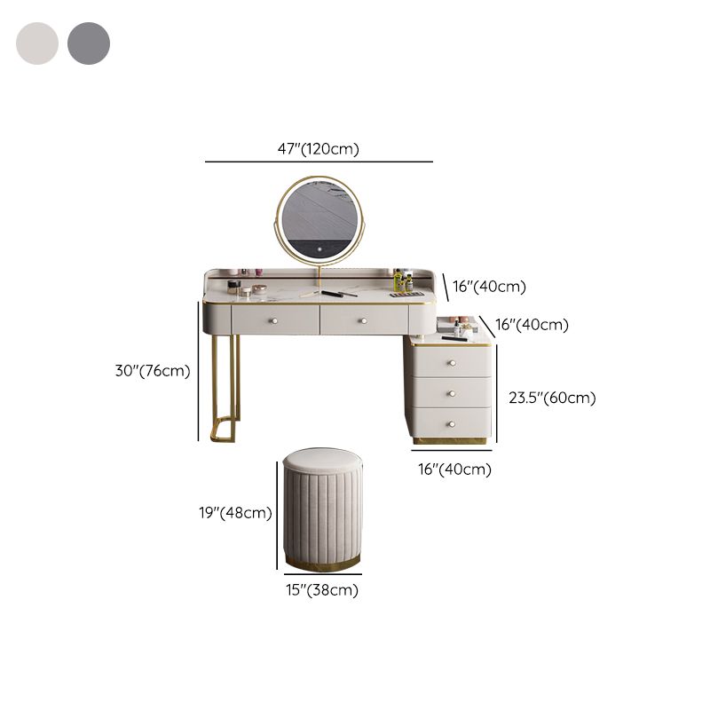 Glam houten met lade slaapkamer verlichte spiegel make-up ijdelheid