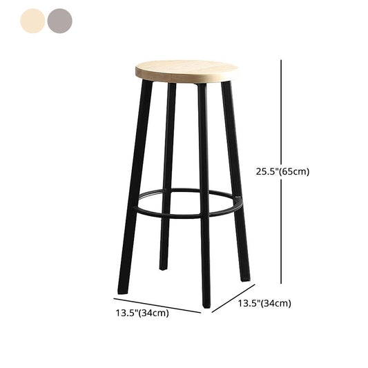 Modern Minimalist Bar And Counter Stool Wrought Iron Solid Wood Cafe Bar Stool,Set of 4 Clearhalo 'Bar Furniture' 'Bar Stools' 'bar_stools' 'furn' 'furn_bar_stools' 'furniture_bar_stools' 'Kitchen & Dining Furniture' 'kitchen&dining_furn' 'kitchen' 'kitchen_furn' Furniture' 1200x1200_3265b050-f23e-4d16-aae1-43604f4cd6da