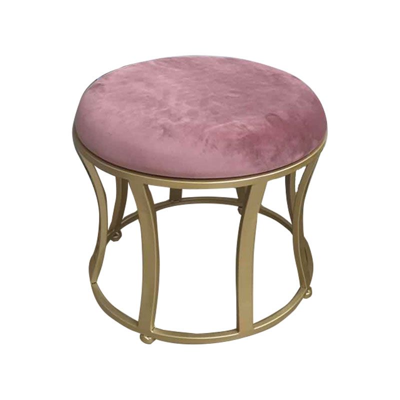 Velvet Ottoman Solid Color Round Metal Frame Fade Resistant Modern Ottoman Clearhalo 'furn' 'furn_ottomans_poufs' 'Furniture' 'Living Room Furniture' 'Ottomans & Poufs' 'ottomans_poufs' 1200x1200_32672c56-53a3-469c-bd88-e60322c5bdd0