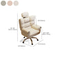 Chaise de bureau en cuir moderne Chaise de tâche pivotante sans roues avec roues